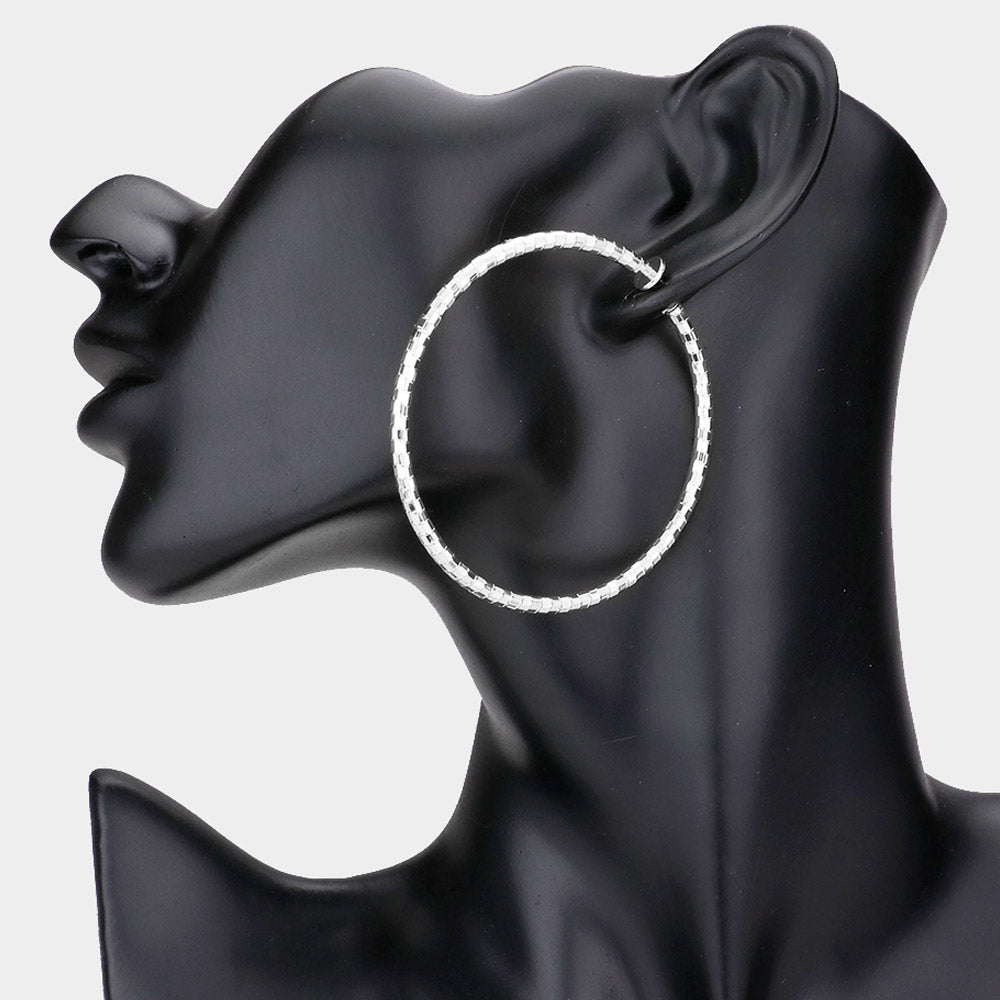iLLASPARKZ 2.25 Inch Metal Hoop Clip On Earrings
