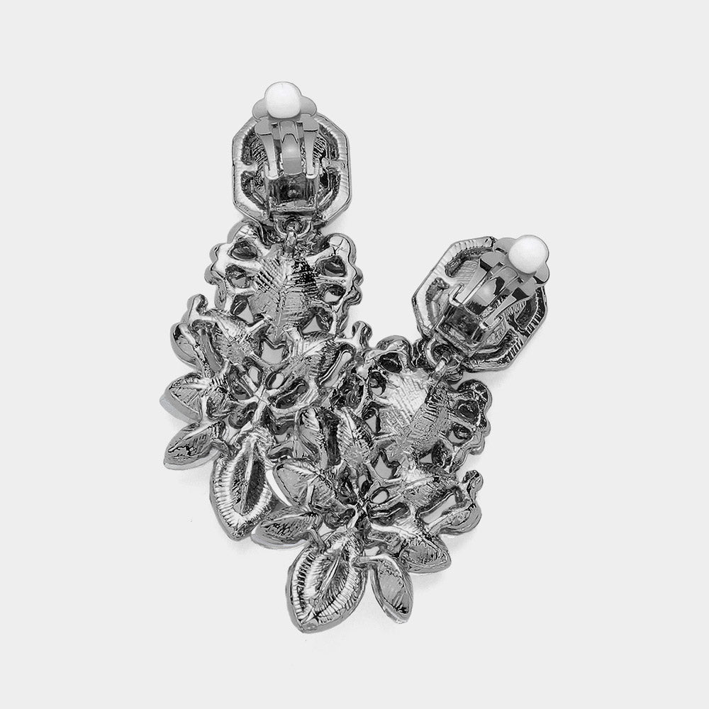 iLLASPARKZ Marquise Square Stone Pointed Evening Clip On Earrings