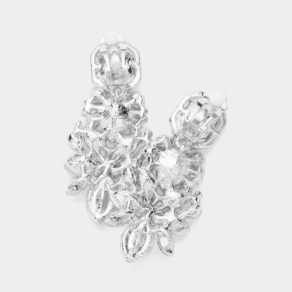 iLLASPARKZ Marquise Square Stone Pointed Evening Clip On Earrings