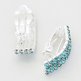 iLLASPARKZ Multi-row rhinestone clip on earrings