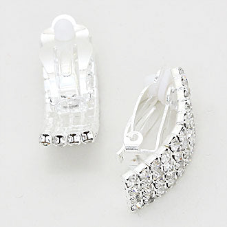 iLLASPARKZ Multi-row rhinestone clip on earrings
