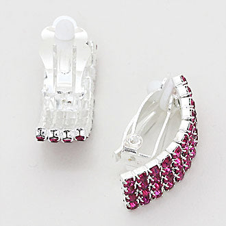 iLLASPARKZ Multi-row rhinestone clip on earrings