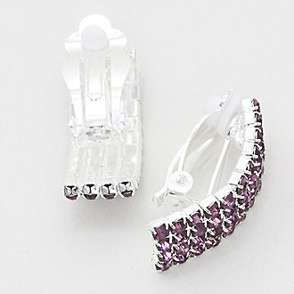 iLLASPARKZ Multi-row rhinestone clip on earrings