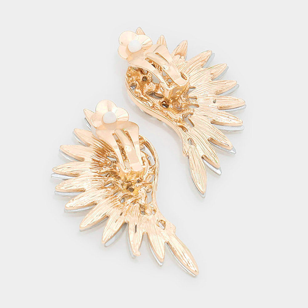 iLLASPARKZ Marquise Stone Cluster Wing Clip on Earrings