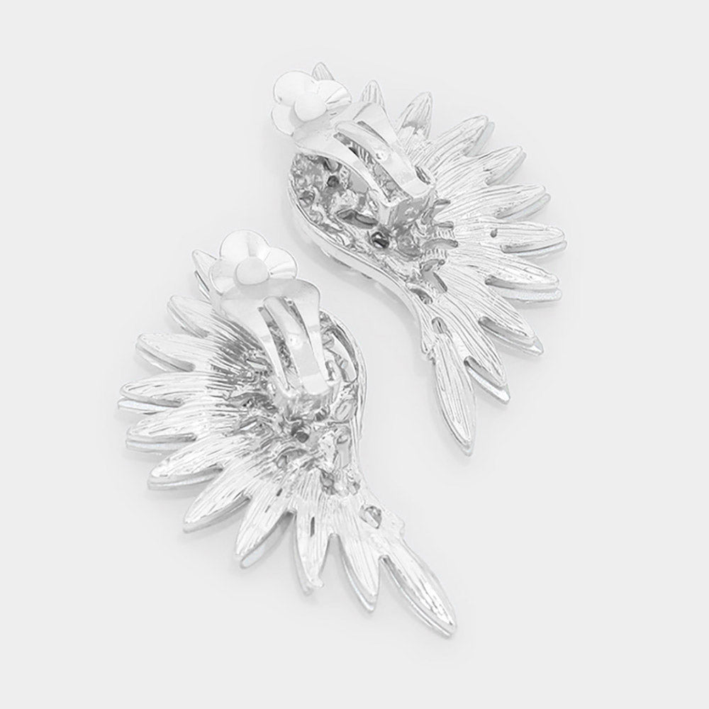 iLLASPARKZ Marquise Stone Cluster Wing Clip on Earrings