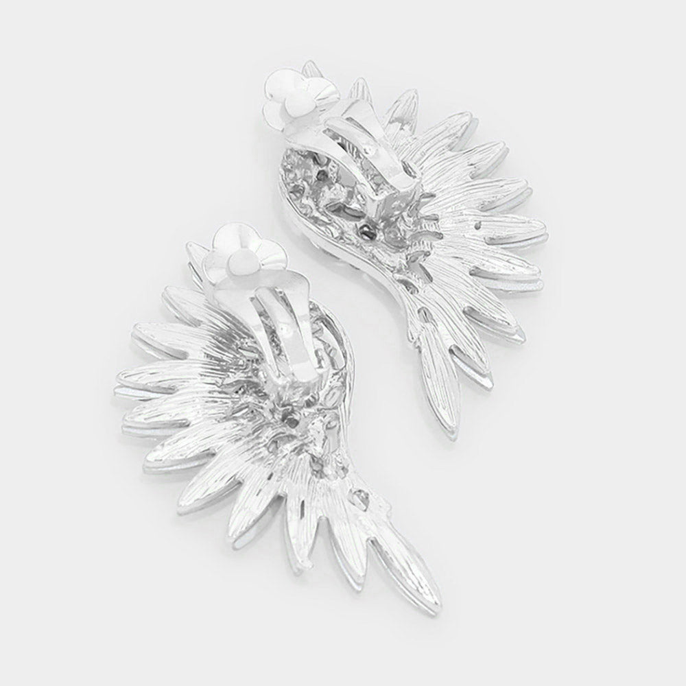 iLLASPARKZ Marquise Stone Cluster Wing Clip on Earrings
