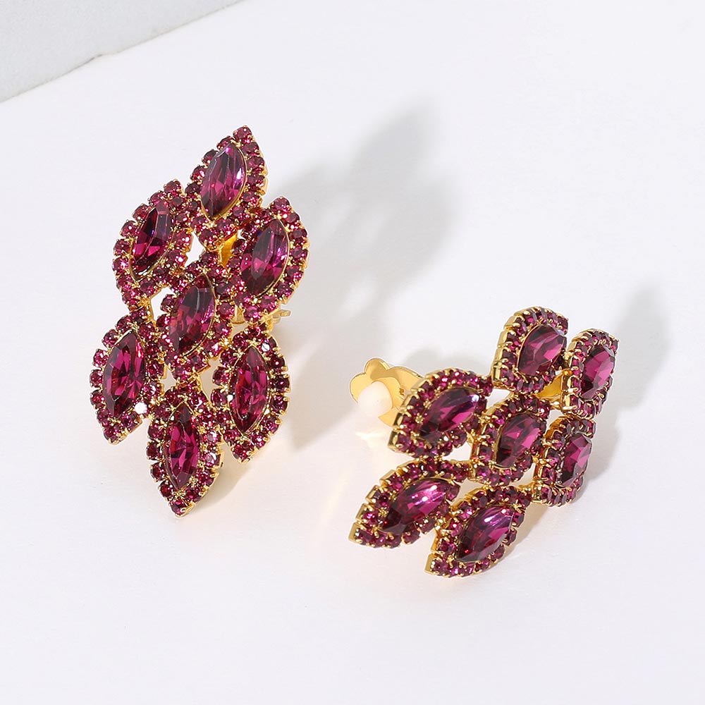 iLLASPARKZ Marquise Stone Embellished Clip On Earrings
