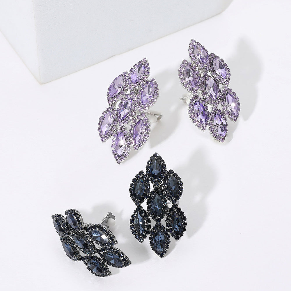 iLLASPARKZ Marquise Stone Embellished Clip On Earrings