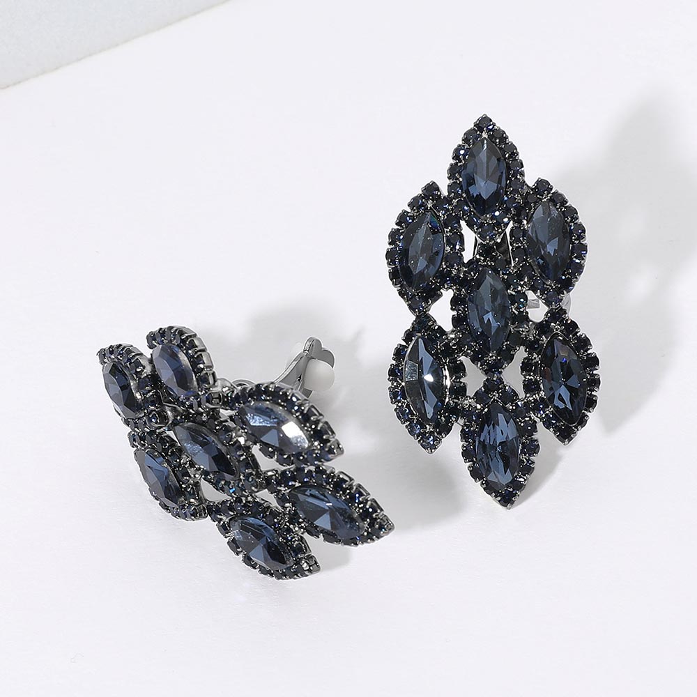 iLLASPARKZ Marquise Stone Embellished Clip On Earrings