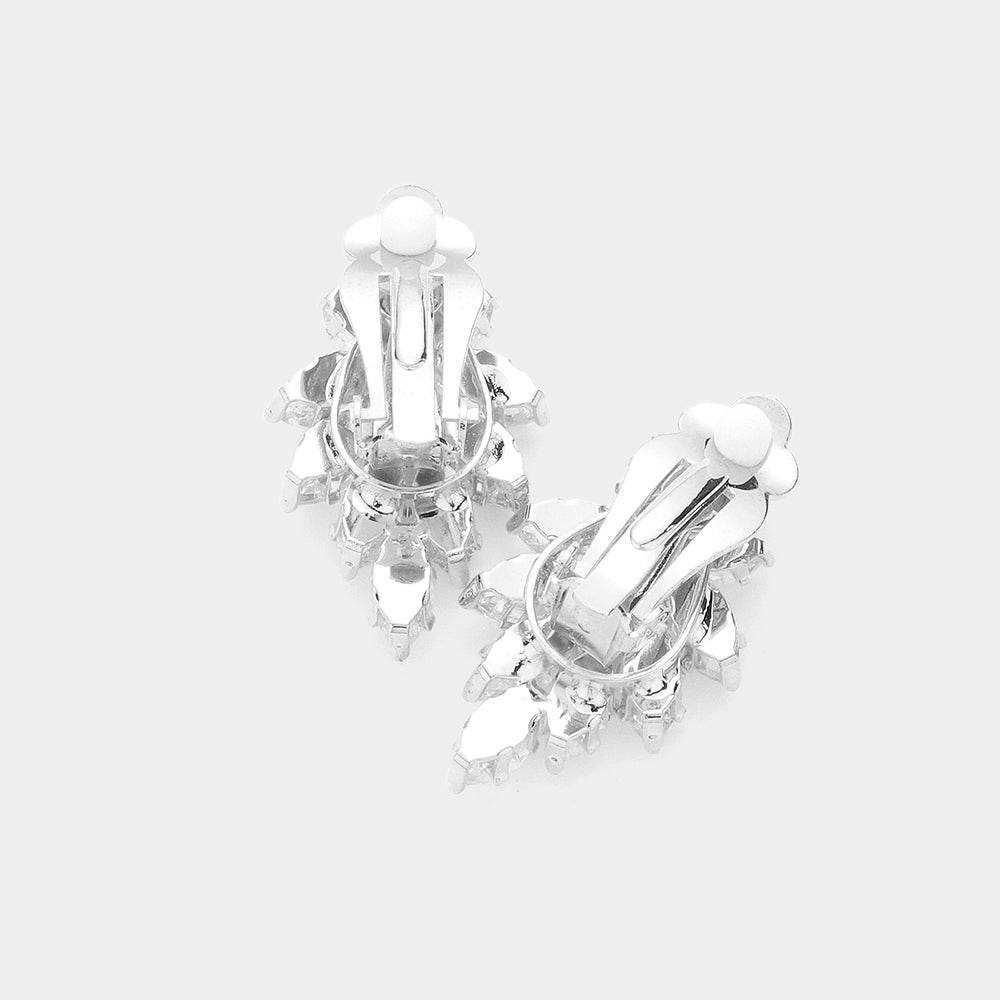 iLLASPARKZ Marquise CZ Stone Embellished Evening Clip On Earrings