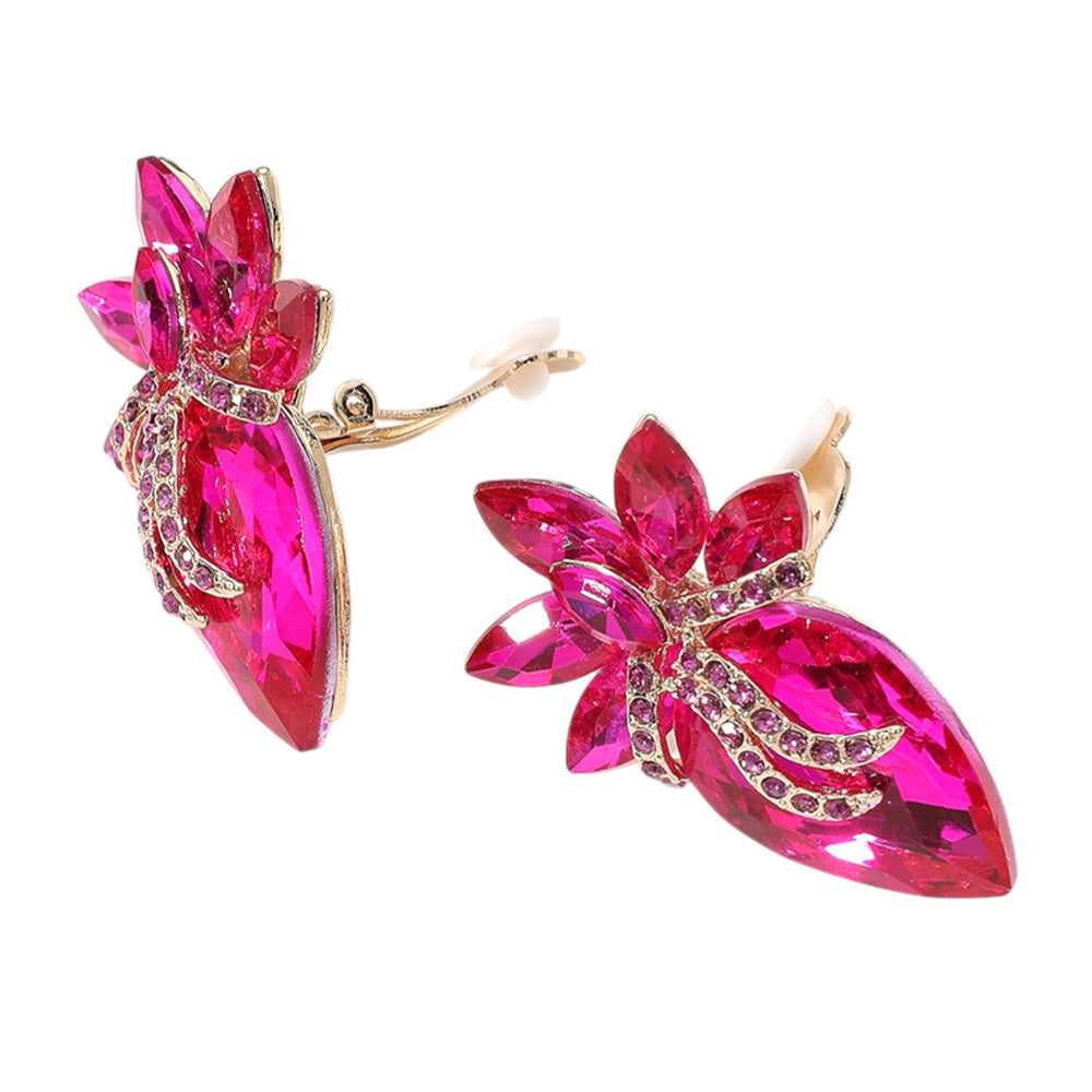 iLLASPARKZ Marquise Stone Cluster Evening Clip On Earrings