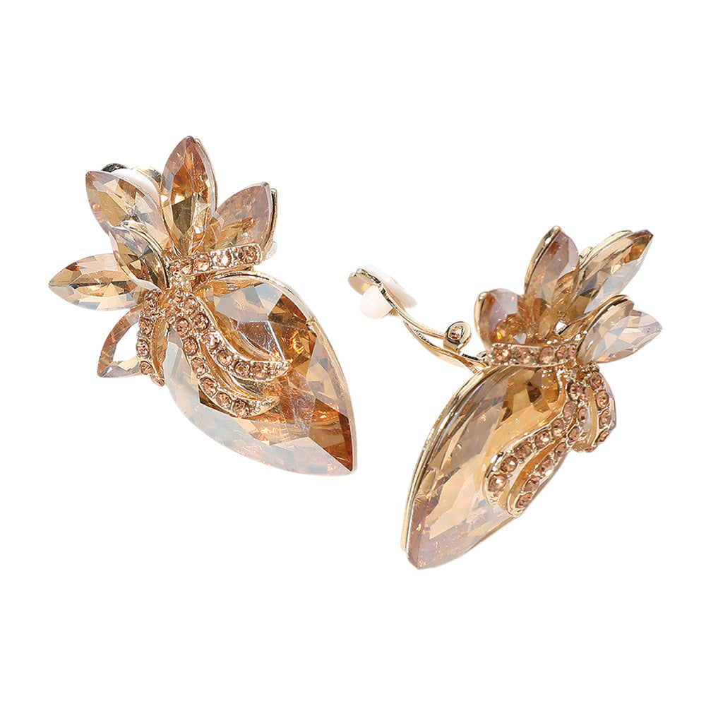 iLLASPARKZ Marquise Stone Cluster Evening Clip On Earrings