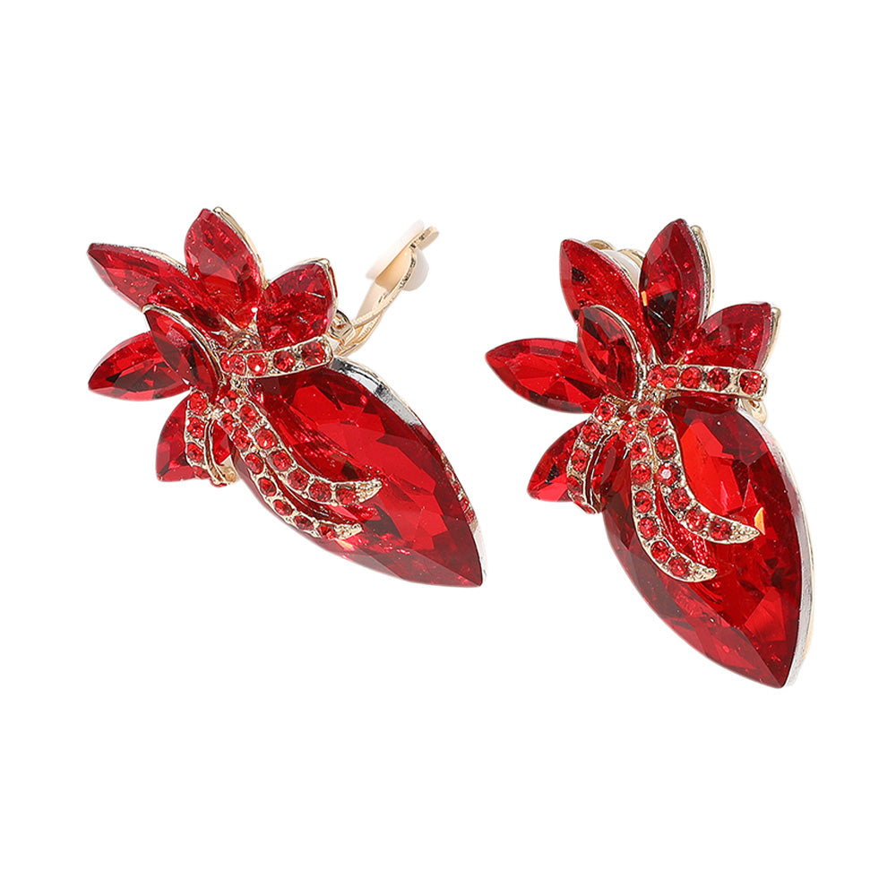 iLLASPARKZ Marquise Stone Cluster Evening Clip On Earrings