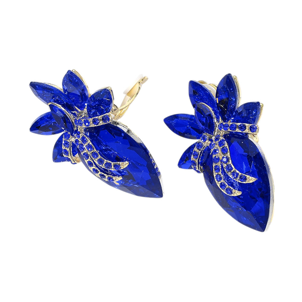 iLLASPARKZ Marquise Stone Cluster Evening Clip On Earrings