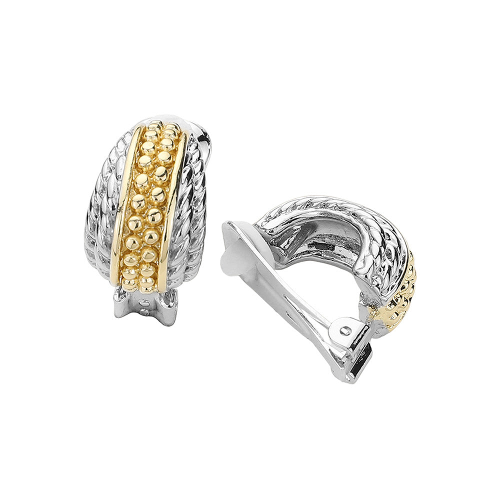 iLLASPARKZ 14K Gold Plated Two Tone Bubble Clip On Earrings
