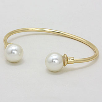 iLLASPARKZ Pearl Tip Metal Cuff Bracelet