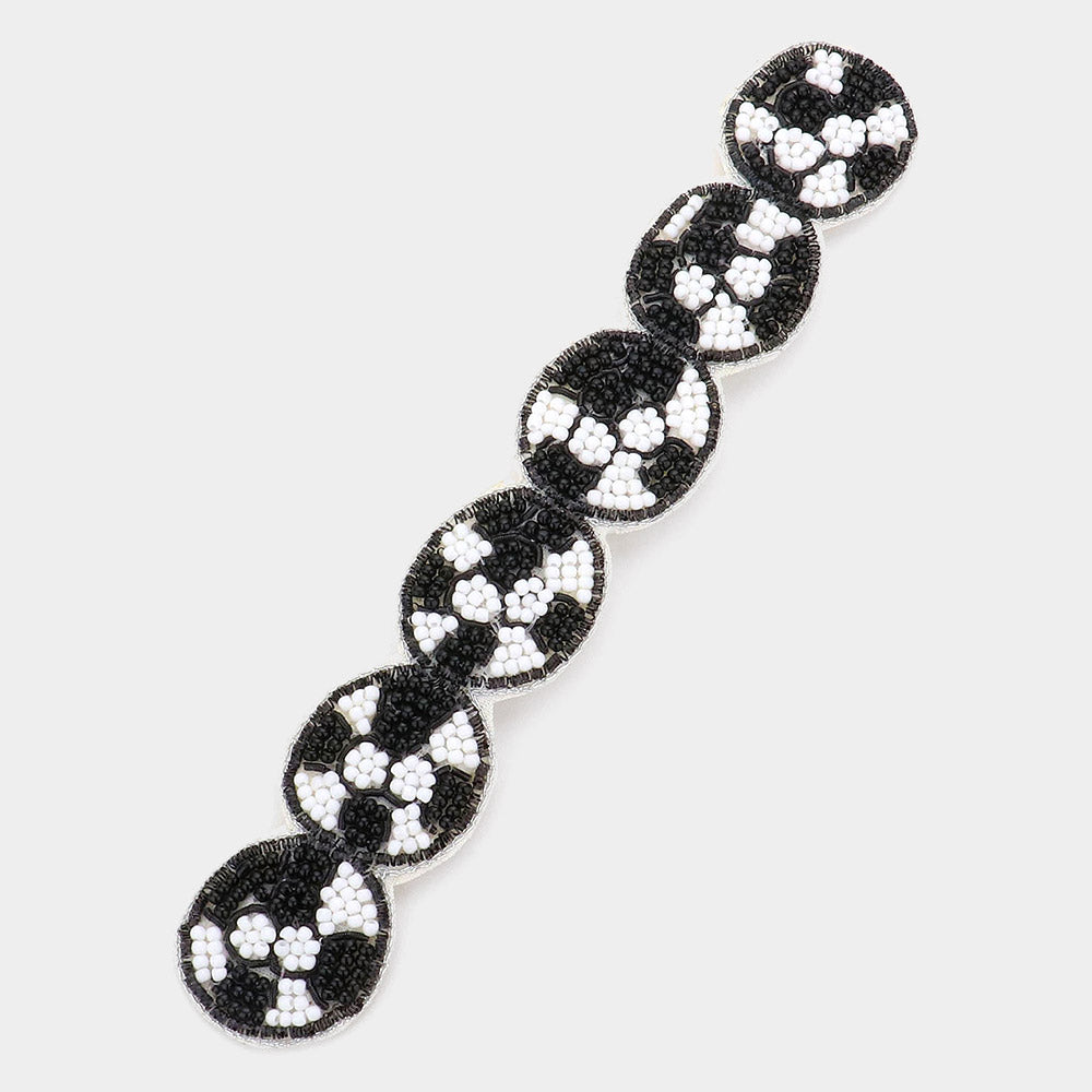 iLLASPARKZ Felt Back Soccer Seed Beaded Cuff Bracelet