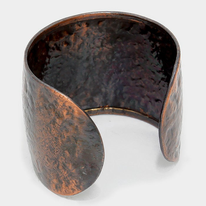 iLLASPARKZ California State map Hammered Wide Metal Cuff Bracelet