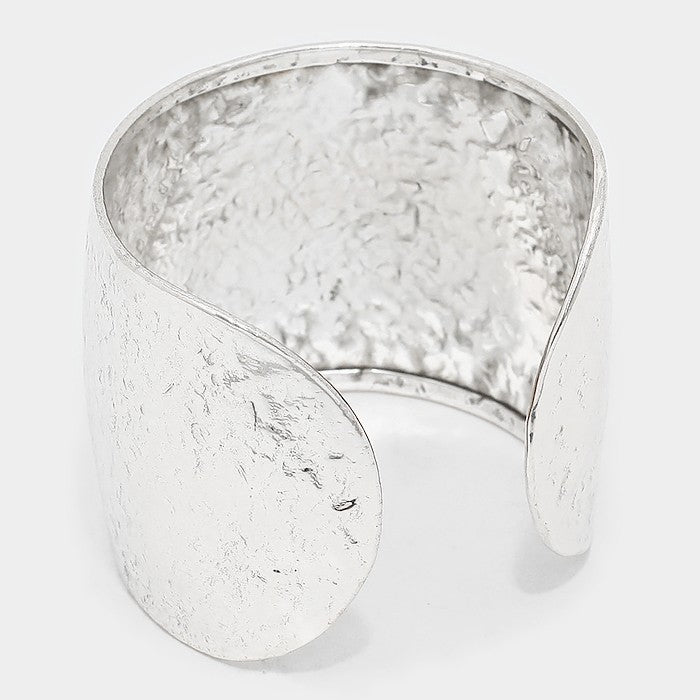 iLLASPARKZ California State map Hammered Wide Metal Cuff Bracelet