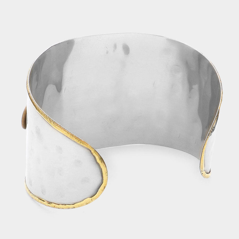 iLLASPARKZ -G- Hand made two tone metal Initial Monogram cuff bracelet