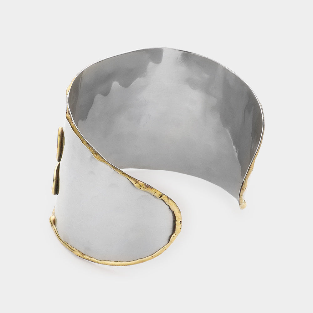iLLASPARKZ -T- Two Tone Metal Initial Monogram Cuff Bracelet