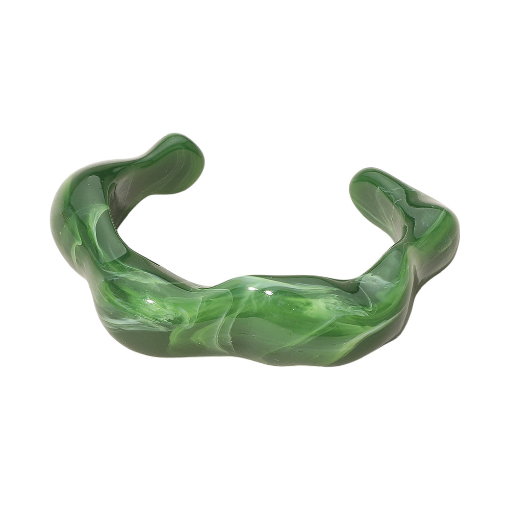 iLLASPARKZ Chunky Sculptural Marbled Resin Cuff Bracelet