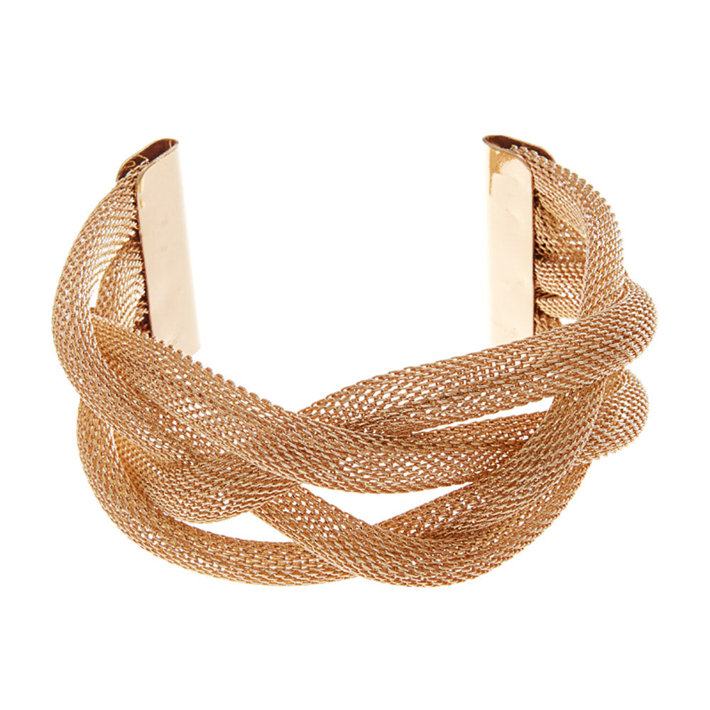 iLLASPARKZ Braided Mesh Metal Cuff Bracelet