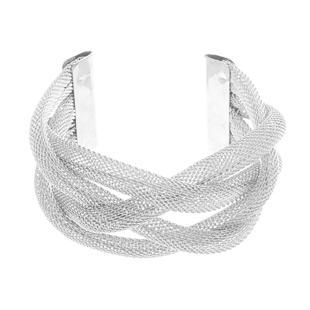 iLLASPARKZ Braided Mesh Metal Cuff Bracelet