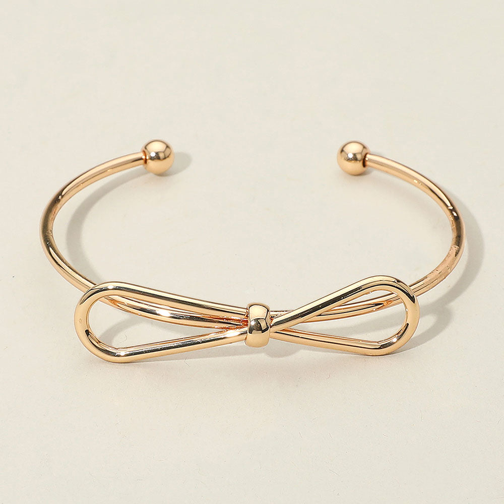 iLLASPARKZ SECRET BOX_Sleek Metal Wire Bow Cuff Bracelet
