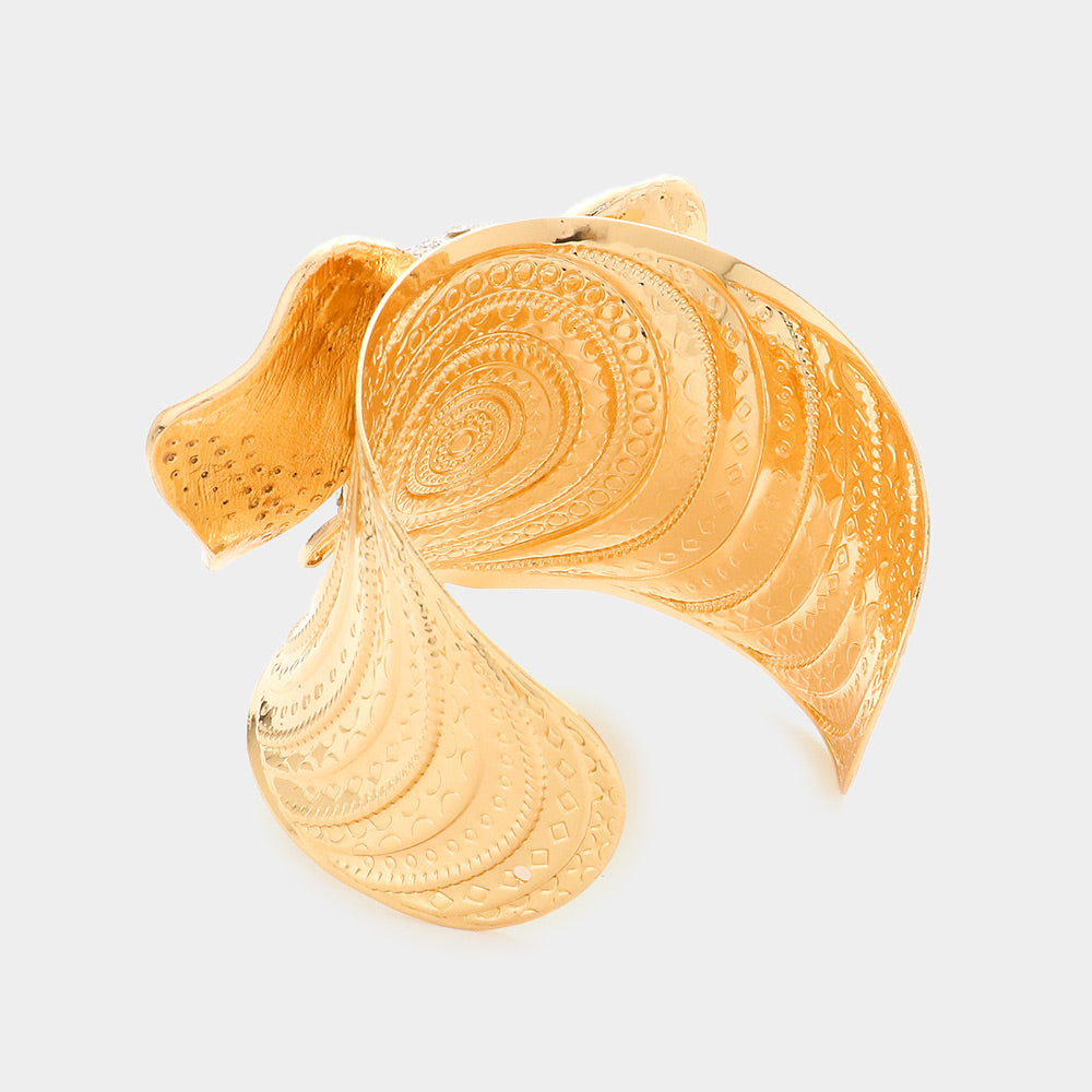iLLASPARKZ Stone Embellished Elephant Cuff Bracelet
