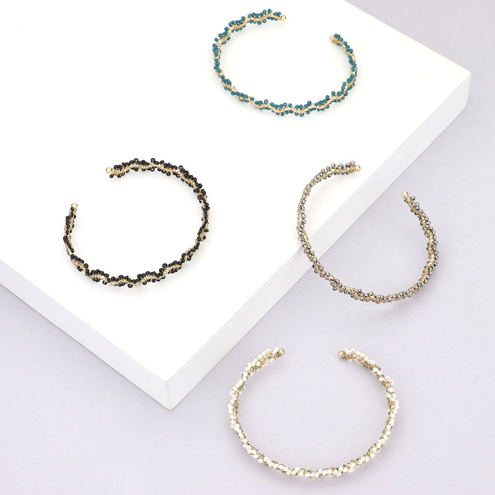 iLLASPARKZ Wrapped Seed Beaded Cuff Bracelet