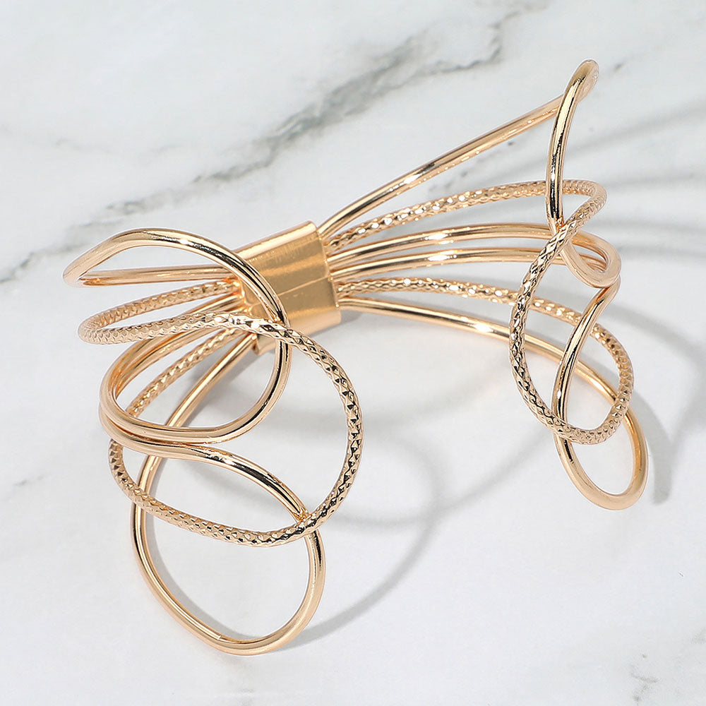iLLASPARKZ Multi Wire Metal Wide Cuff Bracelet
