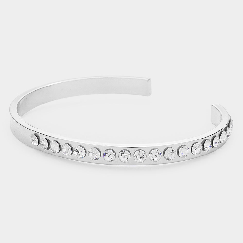 iLLASPARKZ Rhinestone Embellished Metal Cuff Bracelet