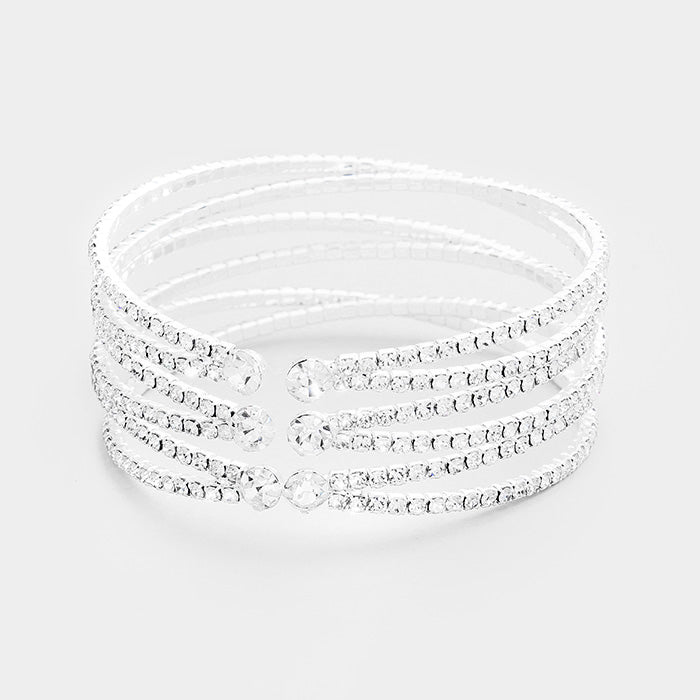 iLLASPARKZ Crisscross Rhinestone Pave Cuff Bracelet