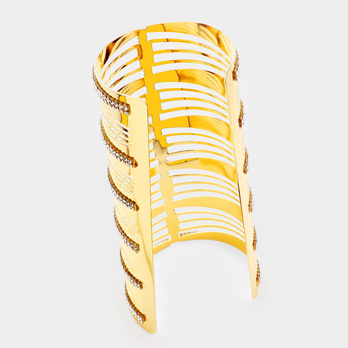 iLLASPARKZ Rhinestone Pave Cage Cuff Bracelet