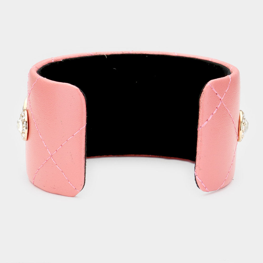 iLLASPARKZ Rhinestone Embellished Double Open Circle Link Cuff Bracelet