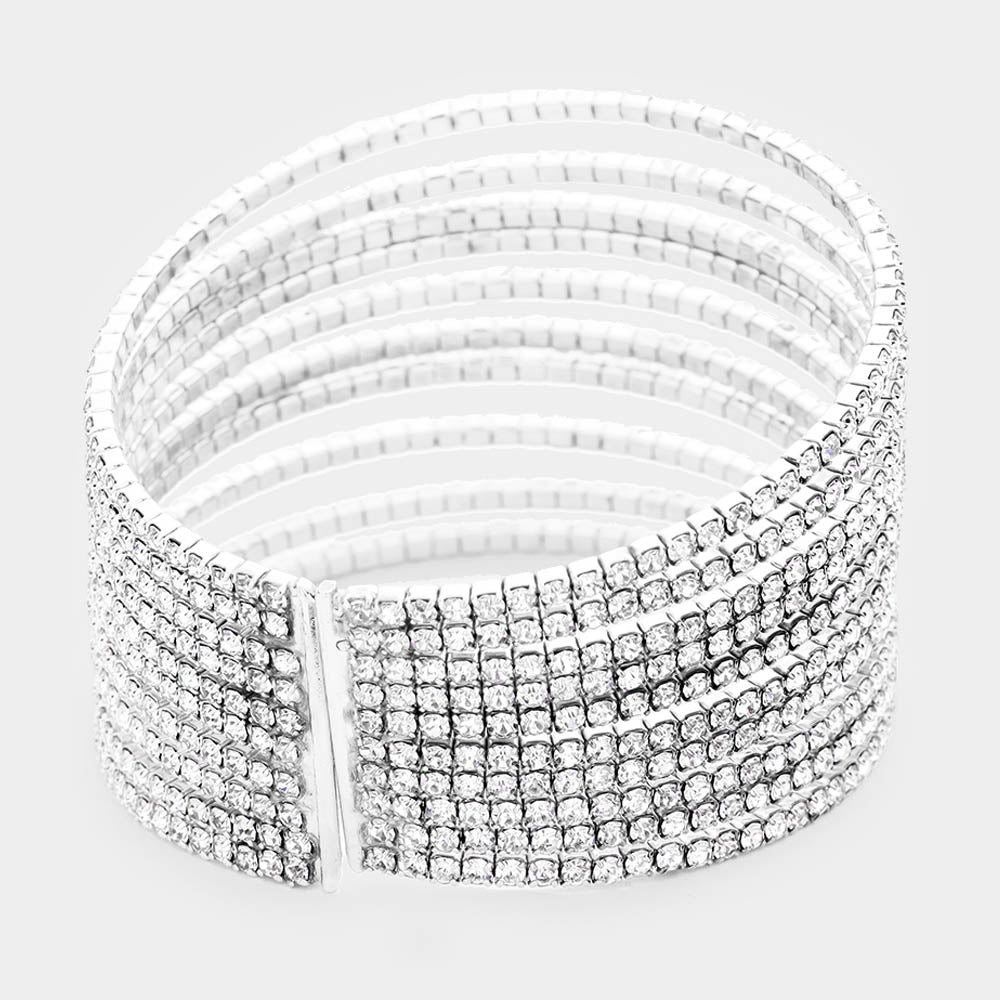 iLLASPARKZ Crystal Rhinestone Pave Cuff Bracelet