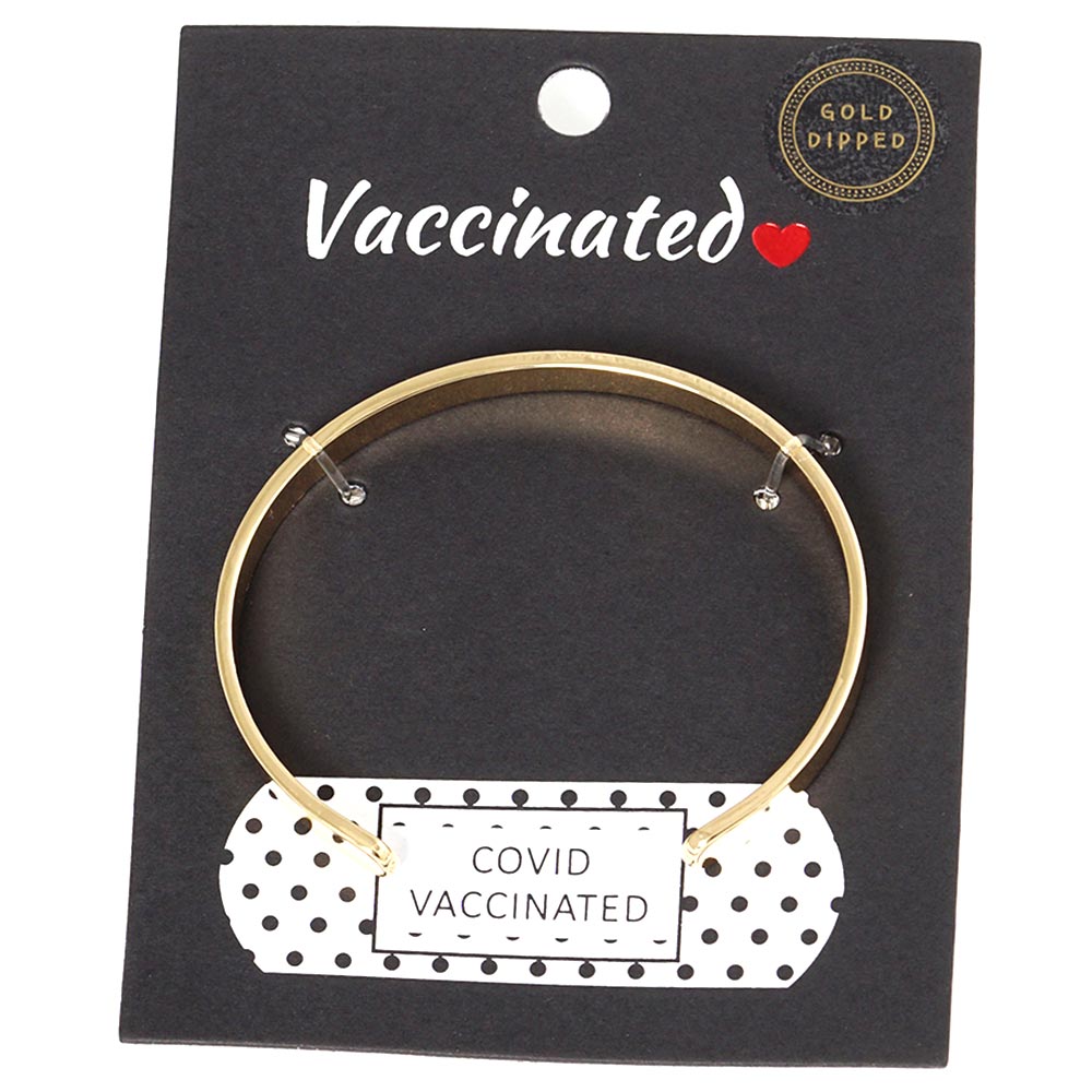 iLLASPARKZ Covid Vaccinated Gold Dipped Message Bracelet