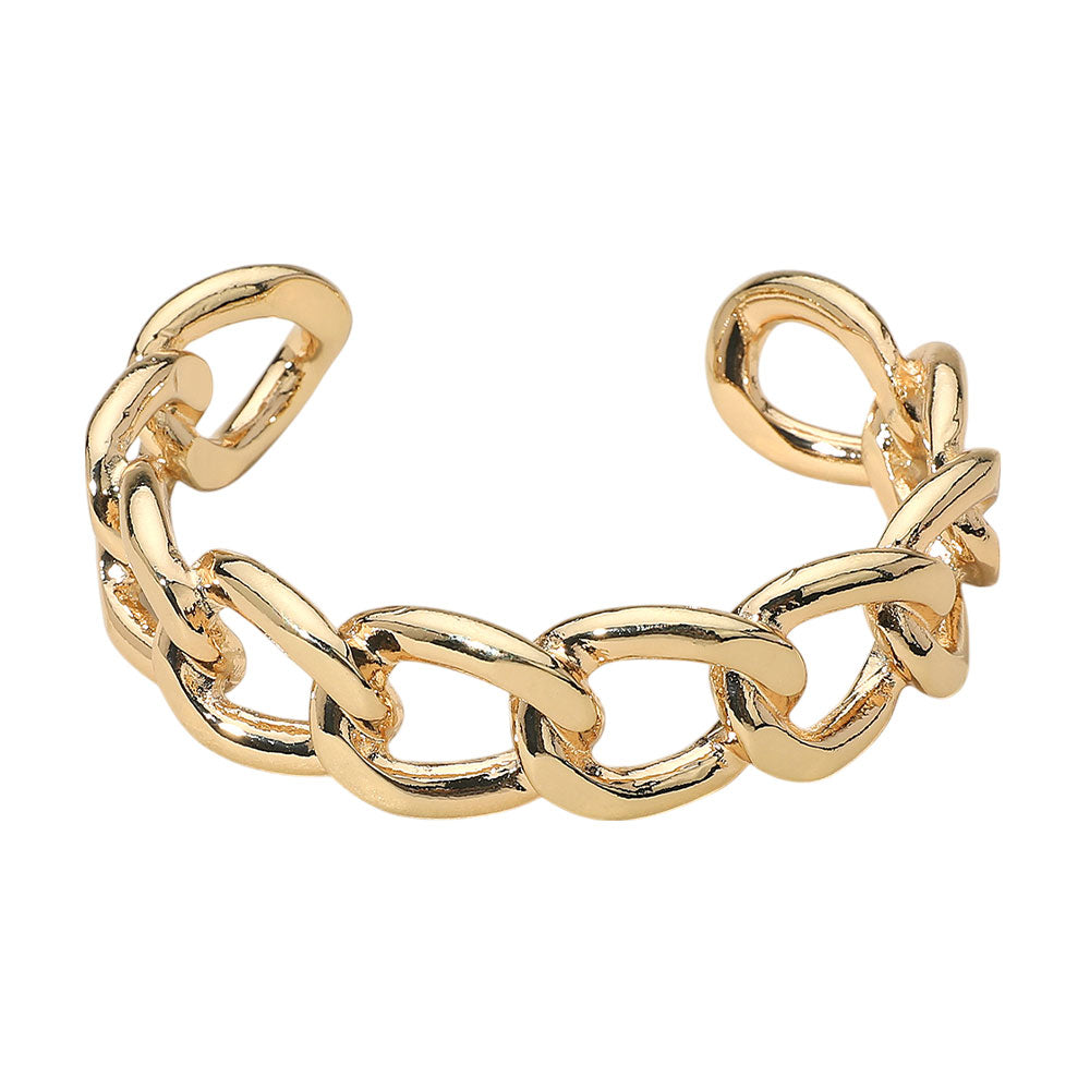 iLLASPARKZ SECRET BOX_Chunky Metal Link Chain Open Cuff Bracelet