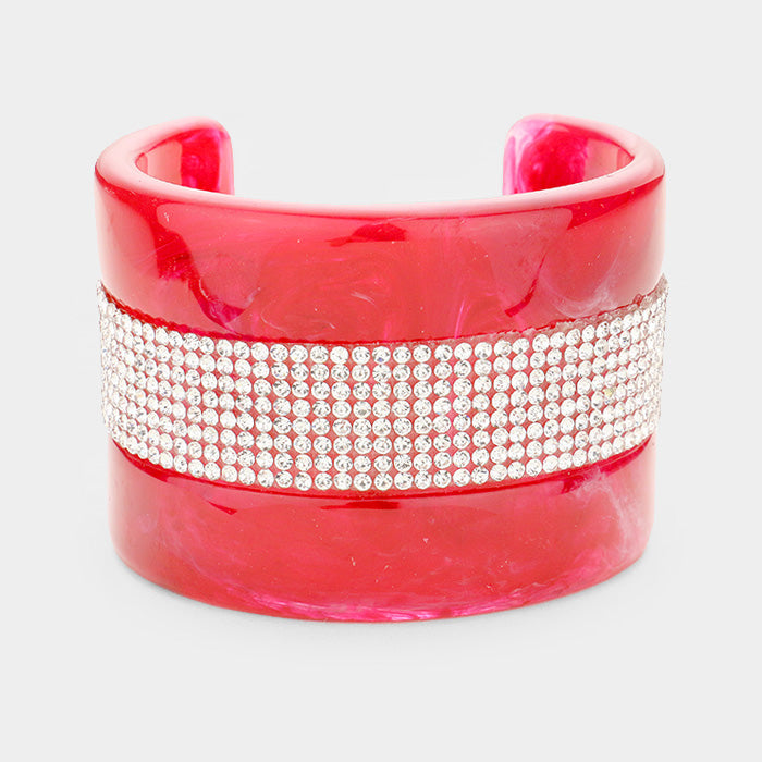 iLLASPARKZ Crystal Embellished Celluloid Acetate Cuff Bracelet
