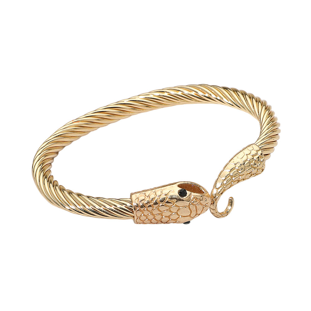 iLLASPARKZ Snake Head Twisted Cuff Bracelet