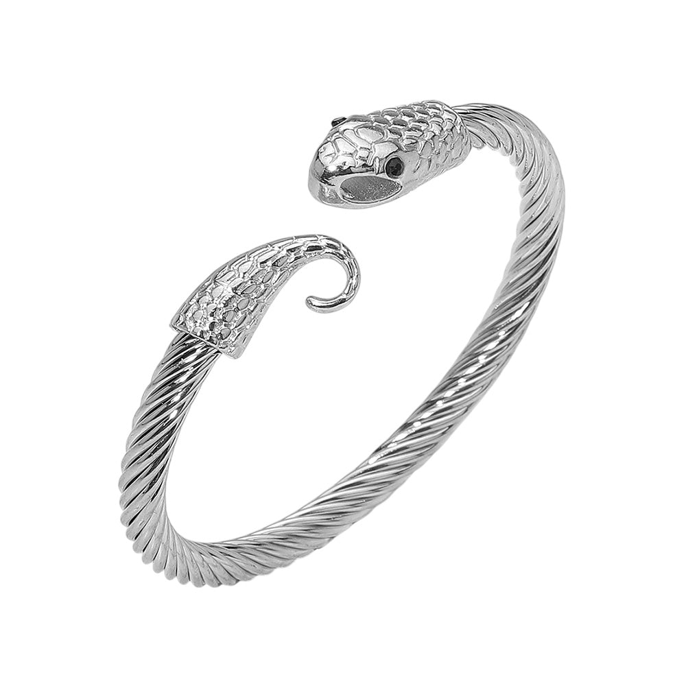 iLLASPARKZ Snake Head Twisted Cuff Bracelet