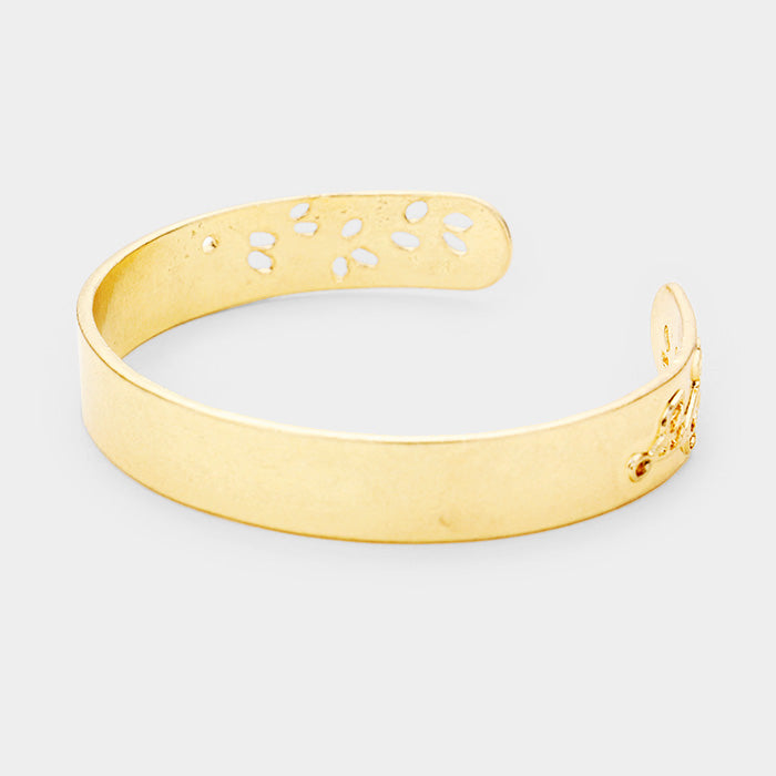 iLLASPARKZ Leaf Twig Cut out Metal Cuff Bracelet
