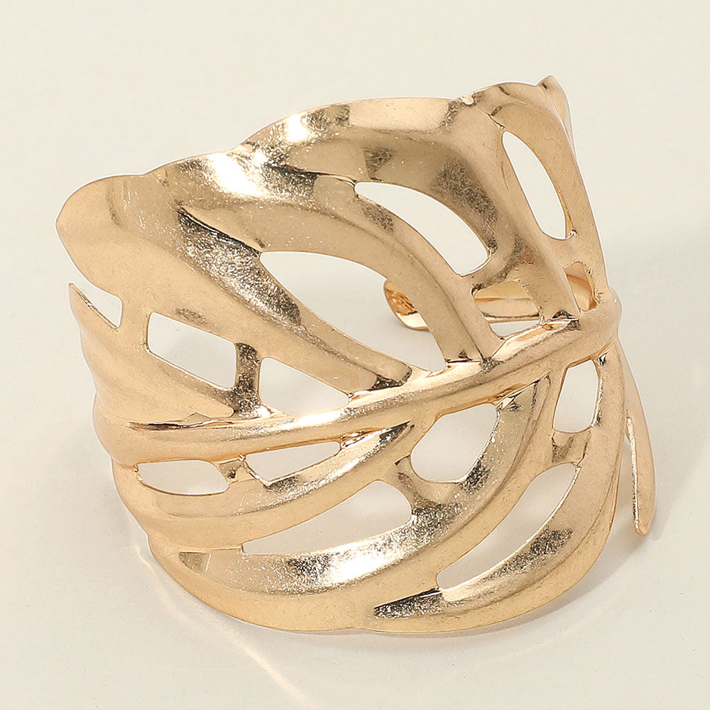 iLLASPARKZ Metal Cut Out Tropical Leaf Cuff Bracelet