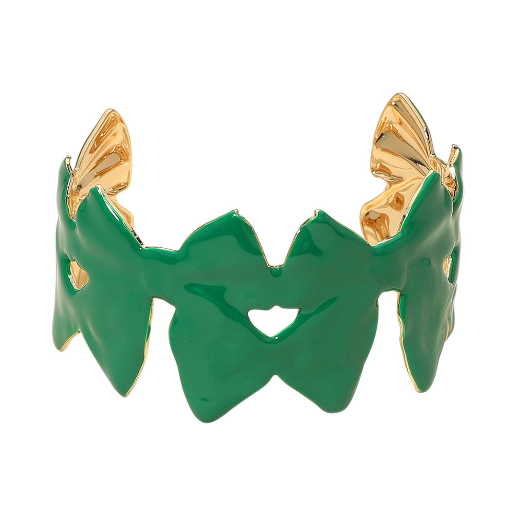 iLLASPARKZ Enamel Bow Cuff Bracelet
