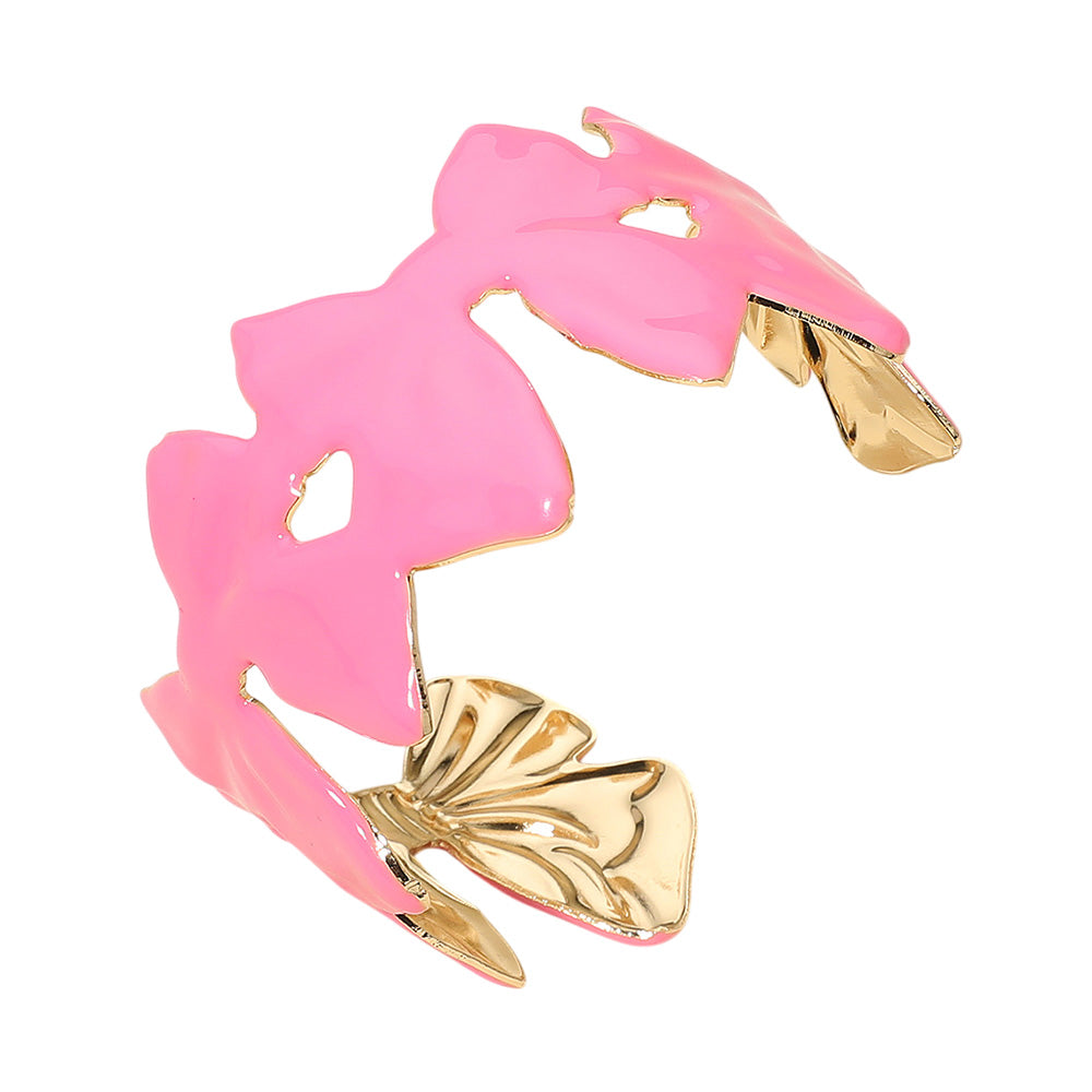 iLLASPARKZ Enamel Bow Cuff Bracelet