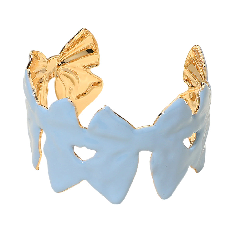iLLASPARKZ Enamel Bow Cuff Bracelet