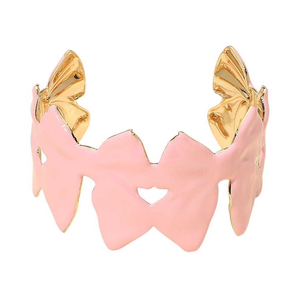 iLLASPARKZ Enamel Bow Cuff Bracelet
