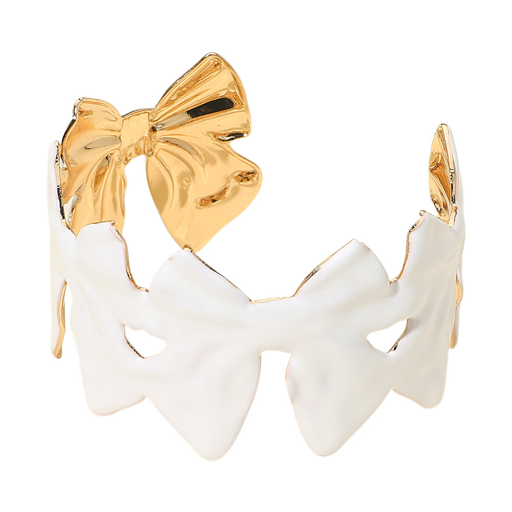 iLLASPARKZ Enamel Bow Cuff Bracelet
