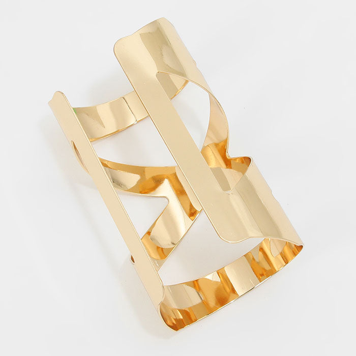 iLLASPARKZ Geometric Long Armor Metal Cuff Bracelet